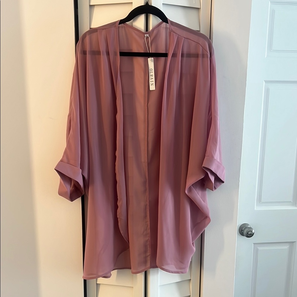 NWT Olrain Pink Jacket with Cuffed 3/4 Sleeves
